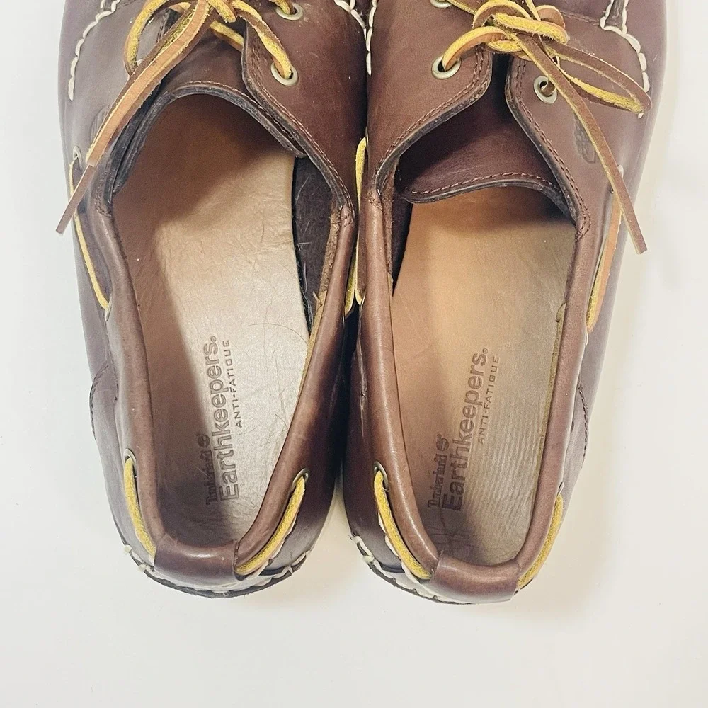 TIMBERLAND Earth Keepers Brown Heritage 2 Eye Boat Shoes Mens Size 14 W